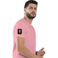 Classic Crew T-Shirt | Men's Regular Fit | 180 GSM Bio-Washed Cotton | DTG Print Ready | Double-Stitched & Ribbed Neck | Personalized | DTG | Modern | Leadership | Confidence | Everyday | Calm - right sleeve - Flamingo - mockup 6