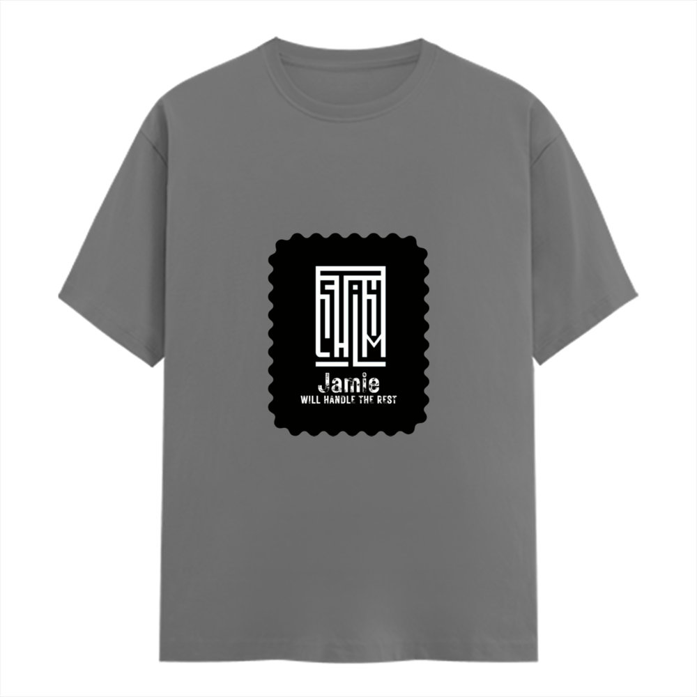 Female Classic Crew T-Shirt | Women's Regular Fit | 180 GSM Bio-Washed Cotton | Double Stitched, Pre-Shrunk | Personalized | DTG | Modern | Leadership | Confidence | Everyday | Calm - front - Charcoal Melange - mockup 1