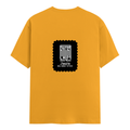 Female Classic Crew T-Shirt | Women's Regular Fit | 180 GSM Bio-Washed Cotton | Double Stitched, Pre-Shrunk | Personalized | DTG | Modern | Leadership | Confidence | Everyday | Calm - back - Golden Yellow - mockup 2