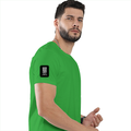 Female Classic Crew T-Shirt | Women's Regular Fit | 180 GSM Bio-Washed Cotton | Double Stitched, Pre-Shrunk | Personalized | DTG | Modern | Leadership | Confidence | Everyday | Calm - right sleeve - Flag Green - mockup 6