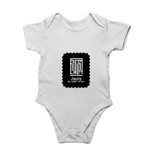 Baby Romper | 0-12 Months Regular Fit | 180 GSM Bio-Washed Cotton Blend | Double Stitched, Pre-Shrunk | Unisex | Personalized | DTF | Modern | Leadership | Confidence | Everyday | Calm - front - White - mockup 1