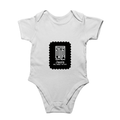Baby Romper | 0-12 Months Regular Fit | 180 GSM Bio-Washed Cotton Blend | Double Stitched, Pre-Shrunk | Unisex | Personalized | DTF | Modern | Leadership | Confidence | Everyday | Calm - front - White - mockup 1