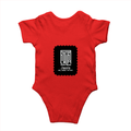 Baby Romper | 0-12 Months Regular Fit | 180 GSM Bio-Washed Cotton Blend | Double Stitched, Pre-Shrunk | Unisex | Personalized | DTF | Modern | Leadership | Confidence | Everyday | Calm - back - Red - mockup 2