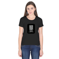Women's Classic Crew T-Shirt | Regular Fit | 180 GSM Bio-Washed Cotton | DTF Print Ready | Double Stitched, Pre-Shrunk | Personalized | DTF | Modern | Leadership | Confidence | Everyday | Calm - front - Black - mockup 1