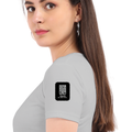 Women's Classic Crew T-Shirt | Regular Fit | 180 GSM Bio-Washed Cotton | DTF Print Ready | Double Stitched, Pre-Shrunk | Personalized | DTF | Modern | Leadership | Confidence | Everyday | Calm - left sleeve - Grey Melange - mockup 5