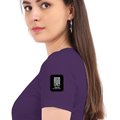 Women's Classic Crew T-Shirt | Regular Fit | 180 GSM Bio-Washed Cotton | DTF Print Ready | Double Stitched, Pre-Shrunk | Personalized | DTF | Modern | Leadership | Confidence | Everyday | Calm - left sleeve - Purple - mockup 5