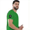 Men's Classic Crew T-Shirt | Regular Fit | 180 GSM Bio-Washed Cotton | DTF Print Ready | Pre-Shrunk, Durable | Personalized | DTF | Modern | Leadership | Confidence | Everyday | Calm - right sleeve - Flag Green - mockup 6