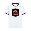 Ringer T-shirt | Unisex | DTG Print | Contrast Trim | Men's, Women's | Personalized | DTG | Bold Typography | Humor | Relationships | Casual | Amusing - front - Maroon off white - mockup 1