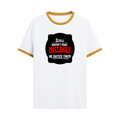 Ringer T-shirt | Unisex | DTG Print | Contrast Trim | Men's, Women's | Personalized | DTG | Bold Typography | Humor | Relationships | Casual | Amusing - front - Mustard yellow off white - mockup 1