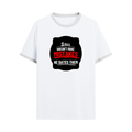 Ringer T-shirt | Unisex | DTG Print | Contrast Trim | Men's, Women's | Personalized | DTG | Bold Typography | Humor | Relationships | Casual | Amusing - front - White Black - mockup 1