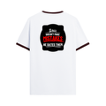 Ringer T-shirt | Unisex | DTG Print | Contrast Trim | Men's, Women's | Personalized | DTG | Bold Typography | Humor | Relationships | Casual | Amusing - back - Maroon off white - mockup 2