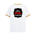 Ringer T-shirt | Unisex | DTG Print | Contrast Trim | Men's, Women's | Personalized | DTG | Bold Typography | Humor | Relationships | Casual | Amusing - back - Mustard yellow off white - mockup 2