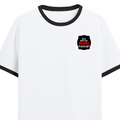 Ringer T-shirt | Unisex | DTG Print | Contrast Trim | Men's, Women's | Personalized | DTG | Bold Typography | Humor | Relationships | Casual | Amusing - left pocket - Black White - mockup 3