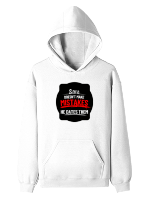 Pullover Hoodie | Unisex Regular Fit | Tri-Layer Cotton Blend | DTG Print Ready | Adults | Personalized | DTG | Bold Typography | Humor | Relationships | Casual | Amusing - front - White - mockup 1