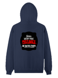 Pullover Hoodie | Unisex Regular Fit | Tri-Layer Cotton Blend | DTG Print Ready | Adults | Personalized | DTG | Bold Typography | Humor | Relationships | Casual | Amusing - back - Navy Blue - mockup 2