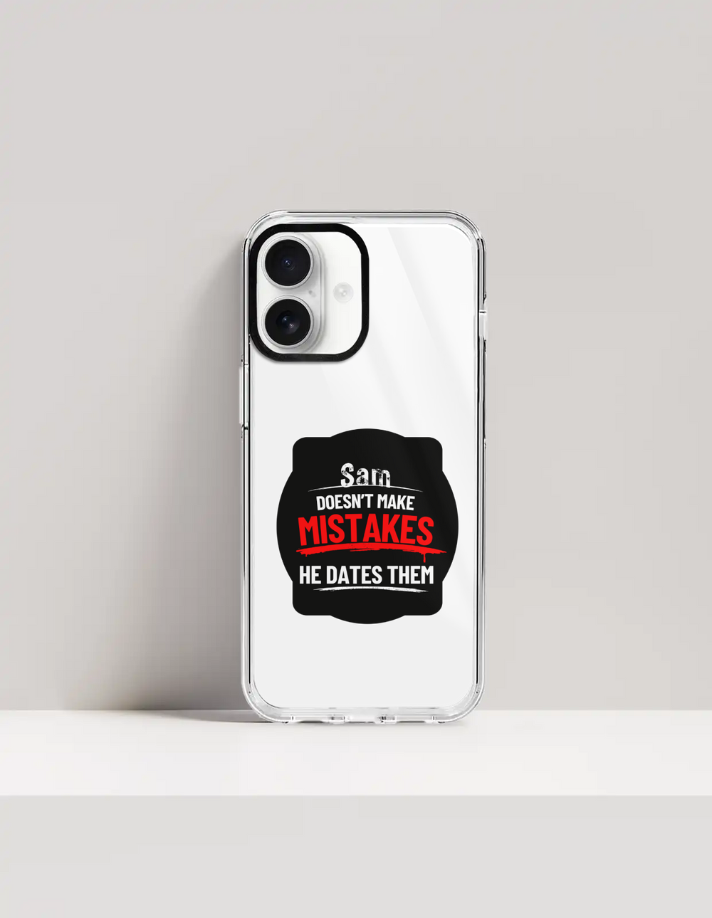 Hard Clear Case | iPhone | TPU Sides & PC Back | Detachable Camera Protector, Scratch-Proof | Unisex | Personalized | Bold Typography | Humor | Relationships | Casual | Amusing - front_17 - 17 - mockup 1
