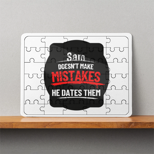 MDF Wooden Puzzles | 6x8 Inch | 30 Pieces | Durable MDF | Glossy Finish | Sublimation Print | Lightweight | Waterproof | Fade-Proof | Unisex | Personalized | Bold Typography | Humor | Relationships | Casual | Amusing - front - White - mockup 1