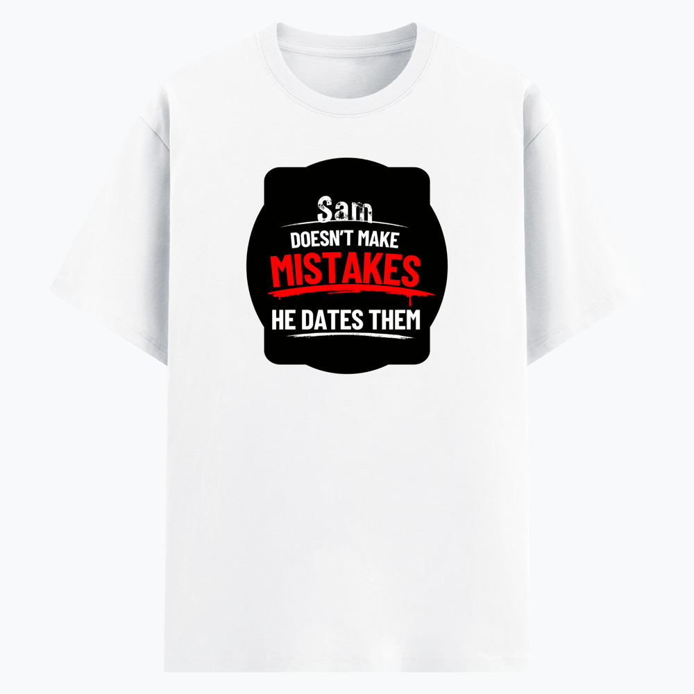 Cotton Stretch T-Shirt (Dtg) | T-Shirts | Him, Her, Unisex | Personalized | DTG | Bold Typography | Humor | Relationships | Casual | Amusing - front - White - mockup 1