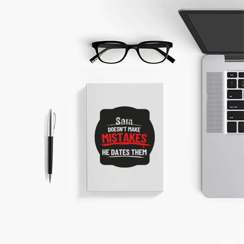 Notebook | A5 | 300 GSM Cover, 70 GSM Pages | 120 Pages, Ruled/Unruled, Soft Binding | Unisex | Personalized | Bold Typography | Humor | Relationships | Casual | Amusing - front - White - mockup 1
