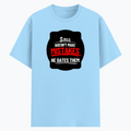 Cotton Stretch T-Shirt | Unisex Adult | 95% Cotton 5% Spandex Blend | 240 GSM, Breathable, Flexible | DTF Print Ready | Personalized | DTF | Bold Typography | Humor | Relationships | Casual | Amusing - front - Baby Blue - mockup 1