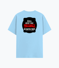 Cotton Stretch T-Shirt | Unisex Adult | 95% Cotton 5% Spandex Blend | 240 GSM, Breathable, Flexible | DTF Print Ready | Personalized | DTF | Bold Typography | Humor | Relationships | Casual | Amusing - back - Baby Blue - mockup 2