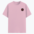 Cotton Stretch T-Shirt | Unisex Adult | 95% Cotton 5% Spandex Blend | 240 GSM, Breathable, Flexible | DTF Print Ready | Personalized | DTF | Bold Typography | Humor | Relationships | Casual | Amusing - left pocket - Light Baby Pink - mockup 3