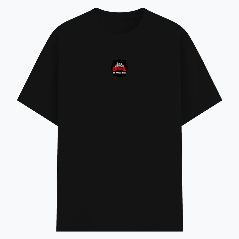 Basic T-Shirt | Unisex Fit, Sizes XS-2XL | 180 GSM Poly-Cotton Blend, DTF Ready | Bio-Wash, Silicon Finish, Durable Stitching | Adults | Personalized | DTF | Bold Typography | Humor | Relationships | Casual | Amusing - front - Black - mockup 1