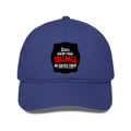 Classic Trucker Cap | Unisex | DTG Print | Breathable Mesh Back | Adjustable Snapback | Personalized | DTG | Bold Typography | Humor | Relationships | Casual | Amusing - front - Royal Blue - mockup 1