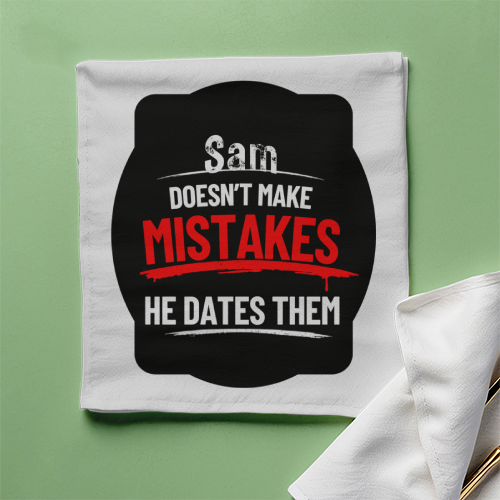 Cloth Napkin | Kitchen & Dining Accessory | 100% Polyester | Durable, Soft, Hemmed Edges | Unisex | Personalized | Bold Typography | Humor | Relationships | Casual | Amusing - front - White - mockup 1