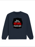 Oversized Sweatshirt | Roomy Relaxed Fit | 400 GSM Cotton Blend | Pre-Shrunk Drop Shoulder | Unisex Adult | Personalized | DTG | Bold Typography | Humor | Relationships | Casual | Amusing - front - Navy Blue - mockup 1