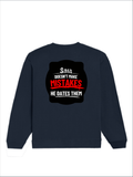Oversized Sweatshirt | Roomy Relaxed Fit | 400 GSM Cotton Blend | Pre-Shrunk Drop Shoulder | Unisex Adult | Personalized | DTG | Bold Typography | Humor | Relationships | Casual | Amusing - back - Navy Blue - mockup 2