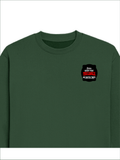 Oversized Sweatshirt | Roomy Relaxed Fit | 400 GSM Cotton Blend | Pre-Shrunk Drop Shoulder | Unisex Adult | Personalized | DTG | Bold Typography | Humor | Relationships | Casual | Amusing - left pocket - Bottle Green - mockup 3