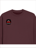 Oversized Sweatshirt | Roomy Relaxed Fit | 400 GSM Cotton Blend | Pre-Shrunk Drop Shoulder | Unisex Adult | Personalized | DTG | Bold Typography | Humor | Relationships | Casual | Amusing - right pocket - Maroon - mockup 4