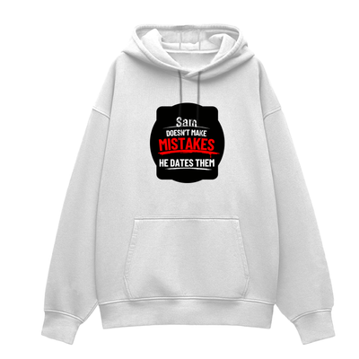 Oversized Hoodie | Unisex Relaxed Fit | 400 GSM Cotton Blend | DTG Printed | Drop Shoulder, Pre-Shrunk | Adults | Personalized | DTG | Bold Typography | Humor | Relationships | Casual | Amusing - front - White - mockup 1