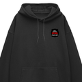 Oversized Hoodie | Unisex Relaxed Fit | 400 GSM Cotton Blend | DTG Printed | Drop Shoulder, Pre-Shrunk | Adults | Personalized | DTG | Bold Typography | Humor | Relationships | Casual | Amusing - left pocket - Black - mockup 3