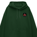 Oversized Hoodie | Unisex Relaxed Fit | 400 GSM Cotton Blend | DTG Printed | Drop Shoulder, Pre-Shrunk | Adults | Personalized | DTG | Bold Typography | Humor | Relationships | Casual | Amusing - left pocket - Bottle Green - mockup 3