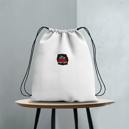 Drawstring Bag | Unisex | 280 GSM Cotton | Sturdy Drawstrings, Heavy-Duty | Printing, Embroidery | Personalized | Embroidery | DTG | Bold Typography | Humor | Relationships | Casual | Amusing - front - mockup 1