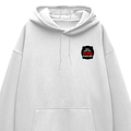 Oversized Hoodie | Relaxed Fit, Drop-Shoulder | 400 GSM Fabric | Warm, Durable | Unisex | Personalized | DTF | Bold Typography | Humor | Relationships | Casual | Amusing - left pocket - White - mockup 3