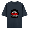 Oversized Standard T-Shirt | Unisex Relaxed Fit | 100% Super Combed Cotton DTG | Soft, Breathable & Durable | Adult | Personalized | DTG | Bold Typography | Humor | Relationships | Casual | Amusing - front - Navy Blue - mockup 1