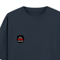Oversized Standard T-Shirt | Unisex Relaxed Fit | 100% Super Combed Cotton DTG | Soft, Breathable & Durable | Adult | Personalized | DTG | Bold Typography | Humor | Relationships | Casual | Amusing - left pocket - Navy Blue - mockup 3