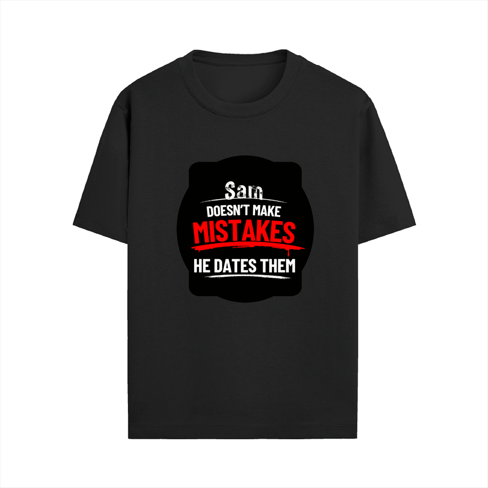 Male Standard Crew T-Shirt | Regular Fit | 100% Cotton DTF Print | Soft, Durable | Men | Personalized | DTF | Bold Typography | Humor | Relationships | Casual | Amusing - front - Black - mockup 1