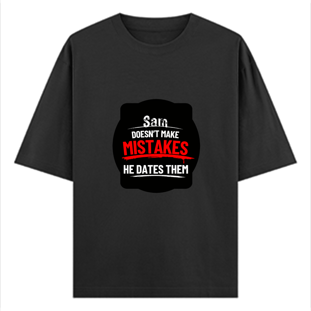 Oversized Classic T-Shirt | Unisex Oversized Fit | 100% Super-Combed Cotton | Pre-Shrunk & Ribbed Neck | Adults | Personalized | DTG | Bold Typography | Humor | Relationships | Casual | Amusing - front - Black - mockup 1