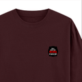 Oversized Classic T-Shirt | Unisex Oversized Fit | 100% Super-Combed Cotton | Pre-Shrunk & Ribbed Neck | Adults | Personalized | DTG | Bold Typography | Humor | Relationships | Casual | Amusing - right pocket - Maroon - mockup 4