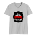 Men's V-Neck T-Shirt | Regular Fit | 180 GSM Bio-Washed Cotton | DTG Print | Durable | Personalized | DTG | Bold Typography | Humor | Relationships | Casual | Amusing - front - Grey Melange - mockup 1