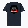 Men's V-Neck T-Shirt | Regular Fit | 180 GSM Bio-Washed Cotton | DTG Print | Durable | Personalized | DTG | Bold Typography | Humor | Relationships | Casual | Amusing - back - Navy Blue - mockup 2