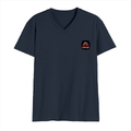 Men's V-Neck T-Shirt | Regular Fit | 180 GSM Bio-Washed Cotton | DTG Print | Durable | Personalized | DTG | Bold Typography | Humor | Relationships | Casual | Amusing - left pocket - Navy Blue - mockup 3