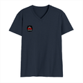Men's V-Neck T-Shirt | Regular Fit | 180 GSM Bio-Washed Cotton | DTG Print | Durable | Personalized | DTG | Bold Typography | Humor | Relationships | Casual | Amusing - right pocket - Navy Blue - mockup 4