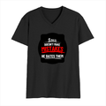 Male V Neck T-Shirt | Regular Fit | 180 GSM Bio-Washed Cotton | DTF Print | Double Stitched, Pre-Shrunk | Men | Personalized | DTF | Bold Typography | Humor | Relationships | Casual | Amusing - front - Black - mockup 1