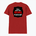 Male V Neck T-Shirt | Regular Fit | 180 GSM Bio-Washed Cotton | DTF Print | Double Stitched, Pre-Shrunk | Men | Personalized | DTF | Bold Typography | Humor | Relationships | Casual | Amusing - back - Red - mockup 2