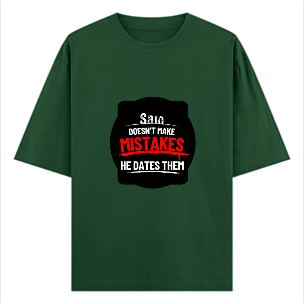 Oversized Classic T-Shirt | Unisex Fit | 100% Super-Combed Cotton | Pre-Shrunk, Double-Stitched | Adults | Personalized | DTF | Bold Typography | Humor | Relationships | Casual | Amusing - front - Bottle Green - mockup 1